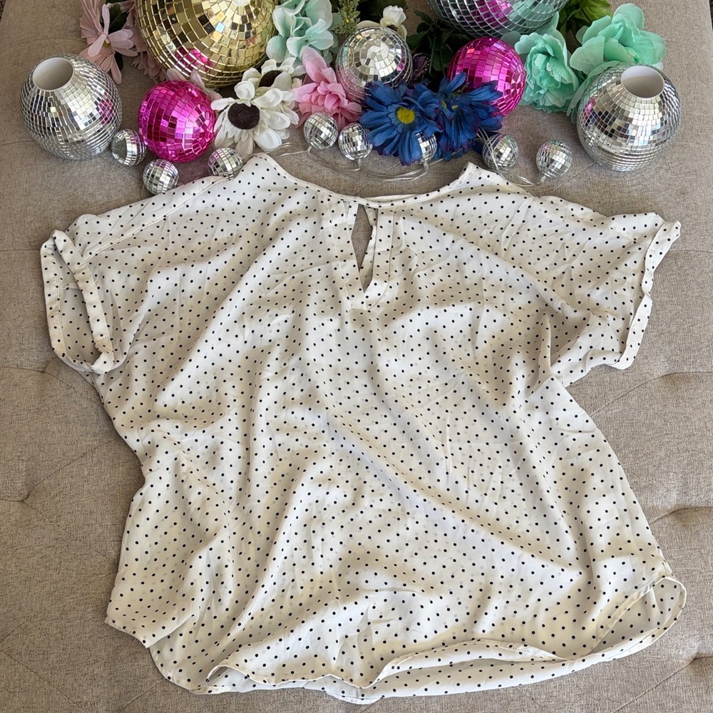Women’s Polka Dot Short Sleeve Blouse